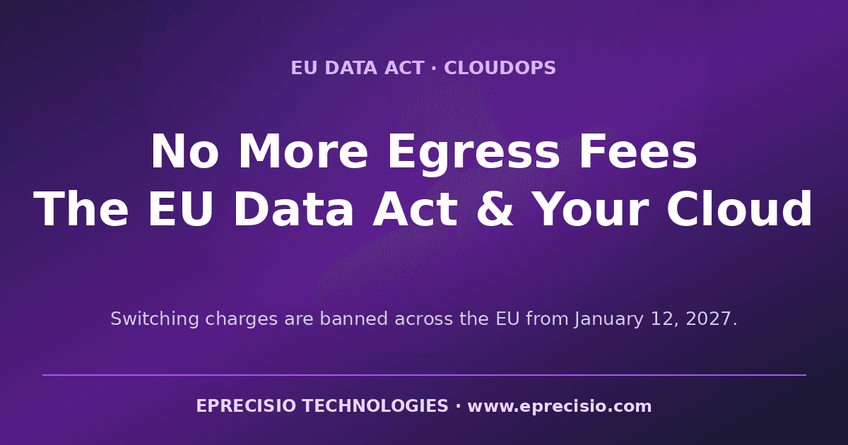 Editorial hero: No more egress fees, the EU Data Act's countdown to 2027 and what it changes for cloud architecture.