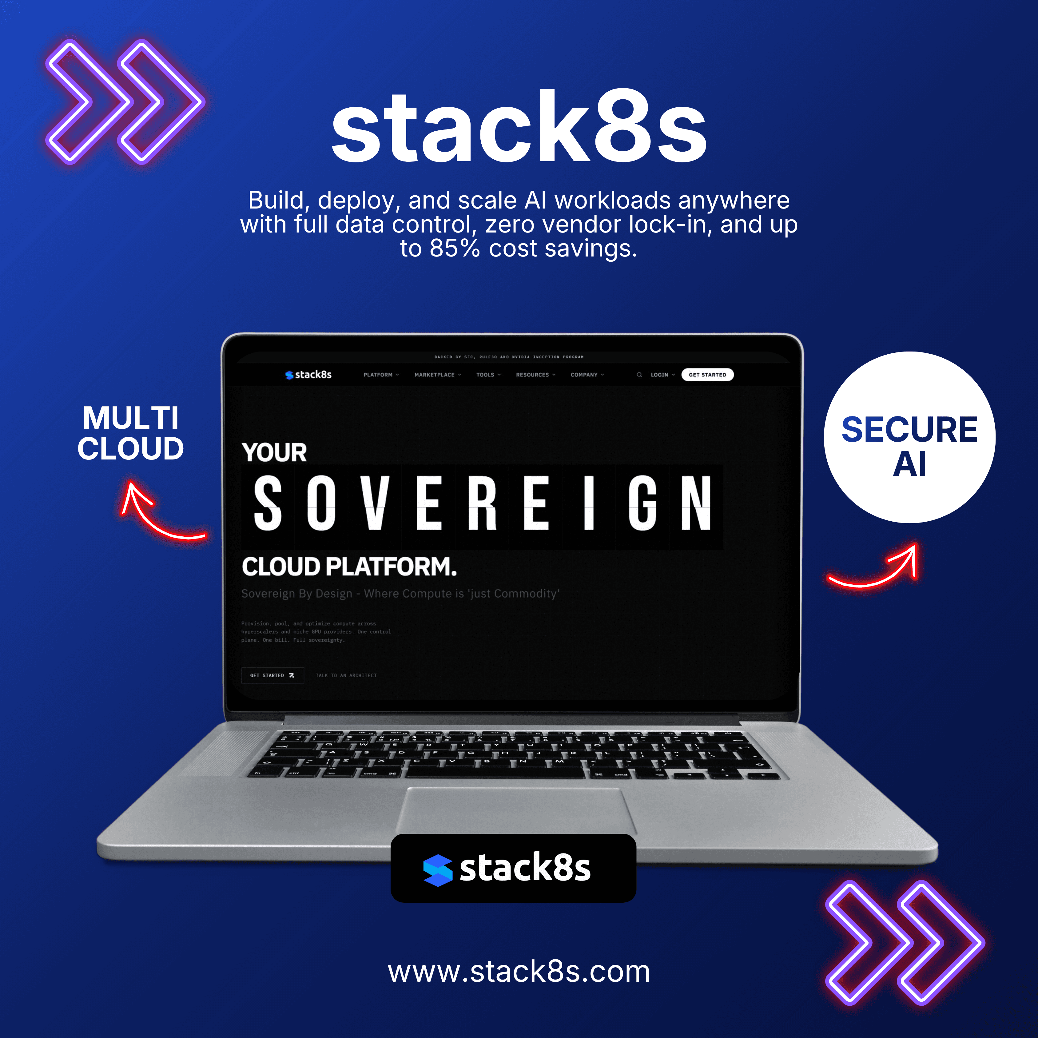 Stack8s Kubernetes automation platform dashboard showing cluster deployment interface