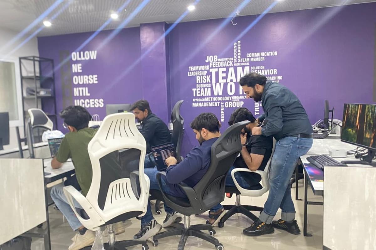 Team working on cloud infrastructure setup